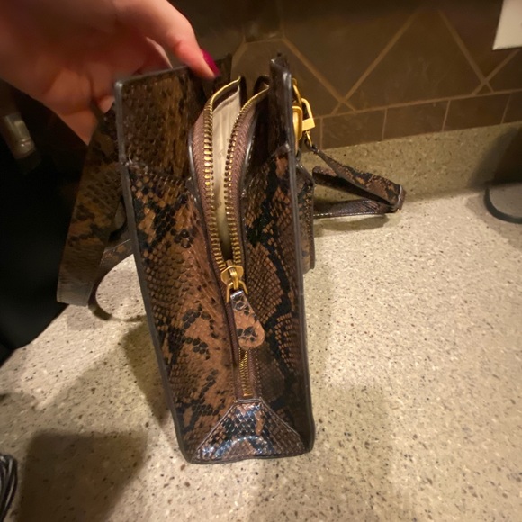Guess Faux Python  Leather Satchel with matching wallet - Picture 7 of 16